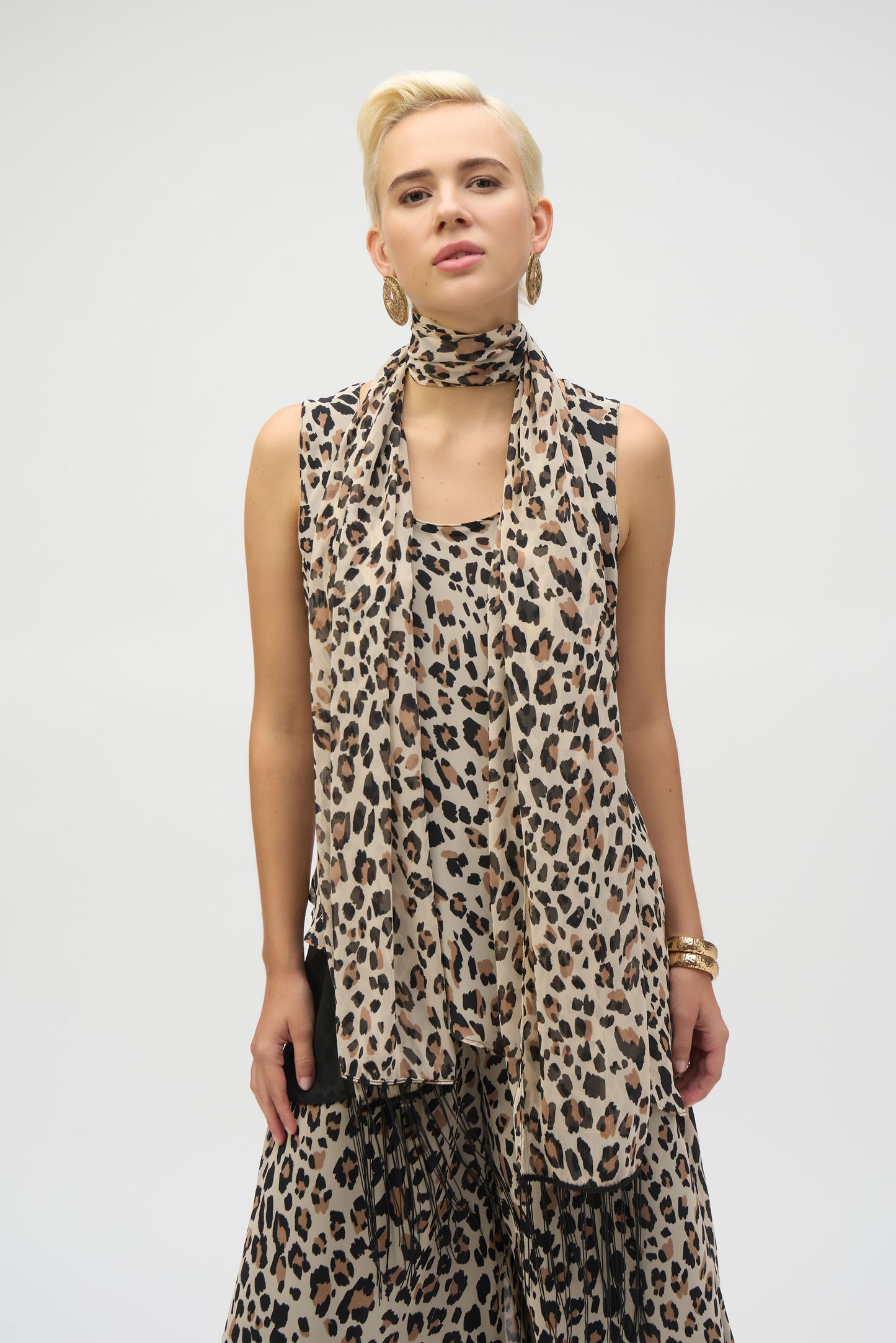 Chiffon Animal Print Reversible A-Line Tunic