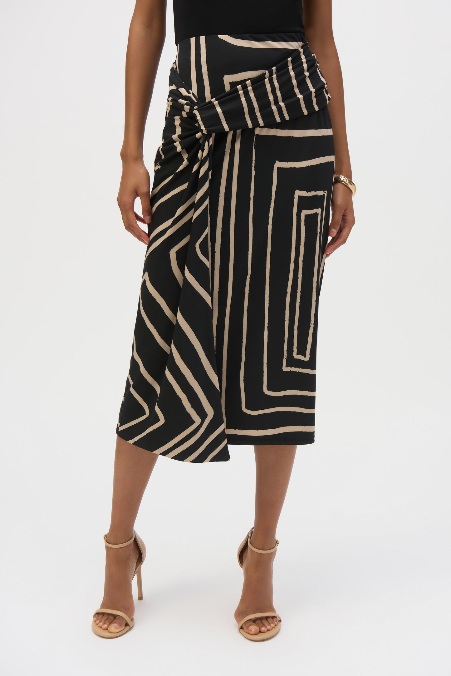 SLINKY KNIT GEO PRINT PENCIL SKIRT JOSEPH RIBKOFF