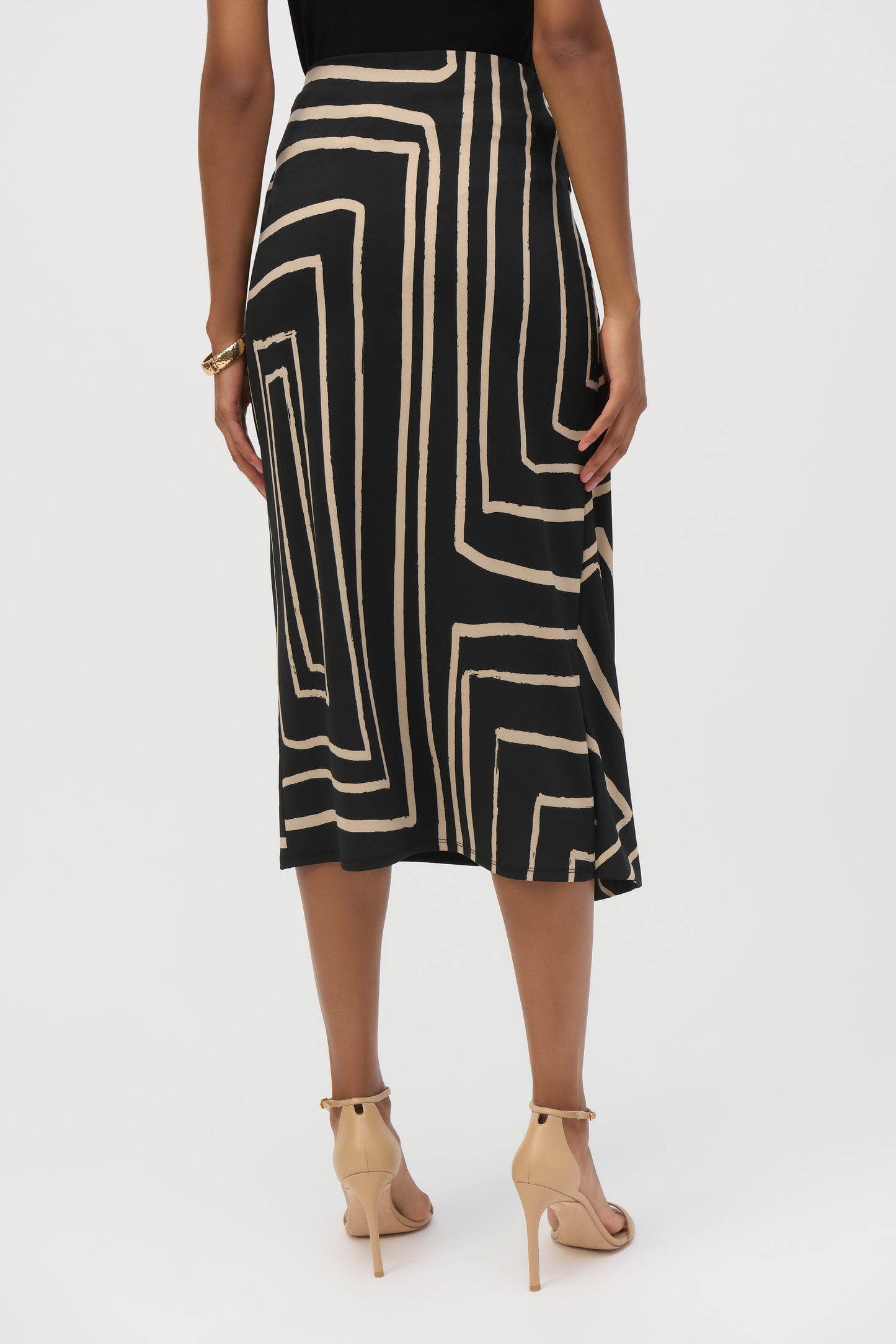 SLINKY KNIT GEO PRINT PENCIL SKIRT JOSEPH RIBKOFF