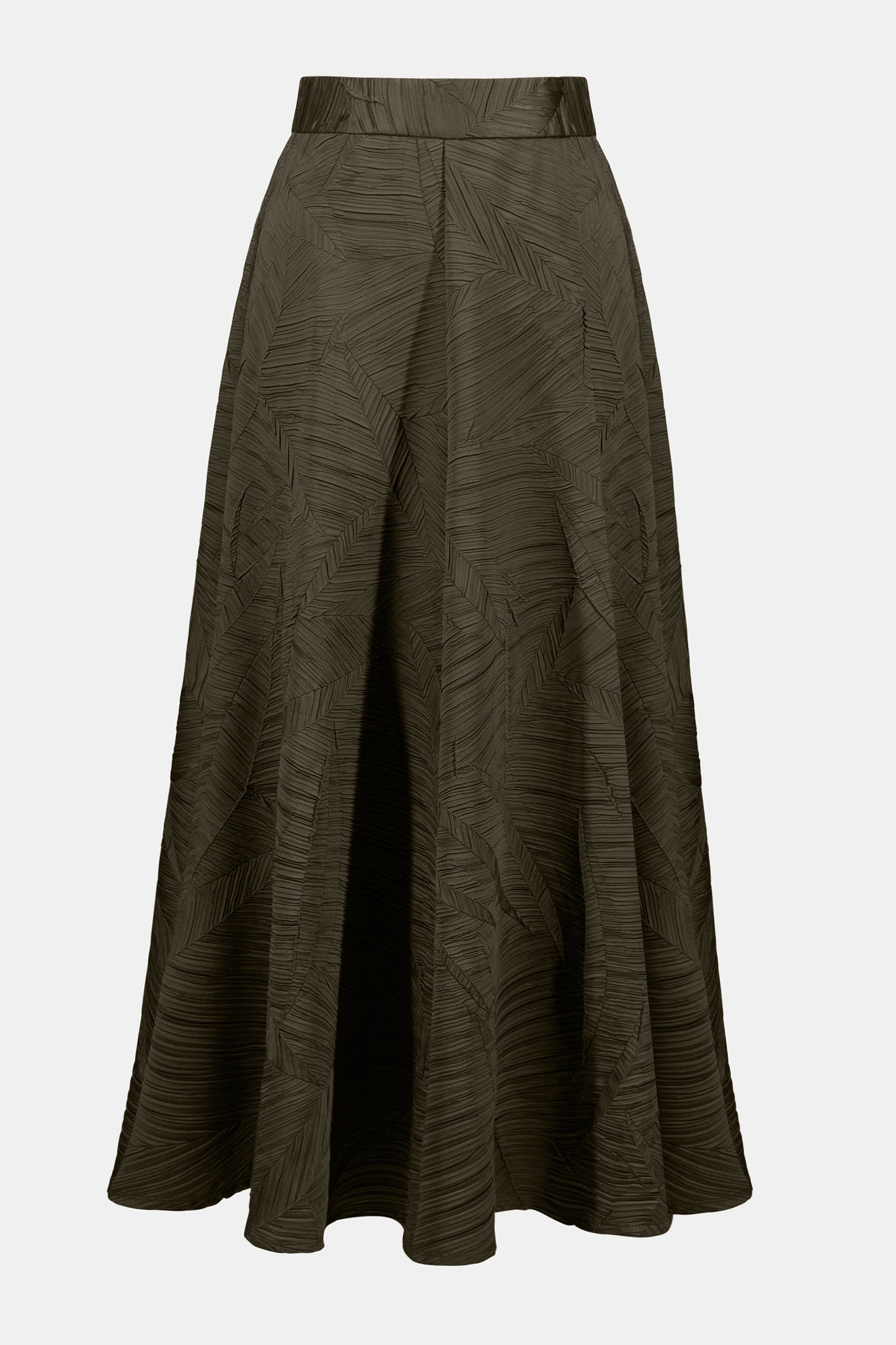 PLEATED SATIN LONG FLARED SKIRT JOSEPH RIBKOFF