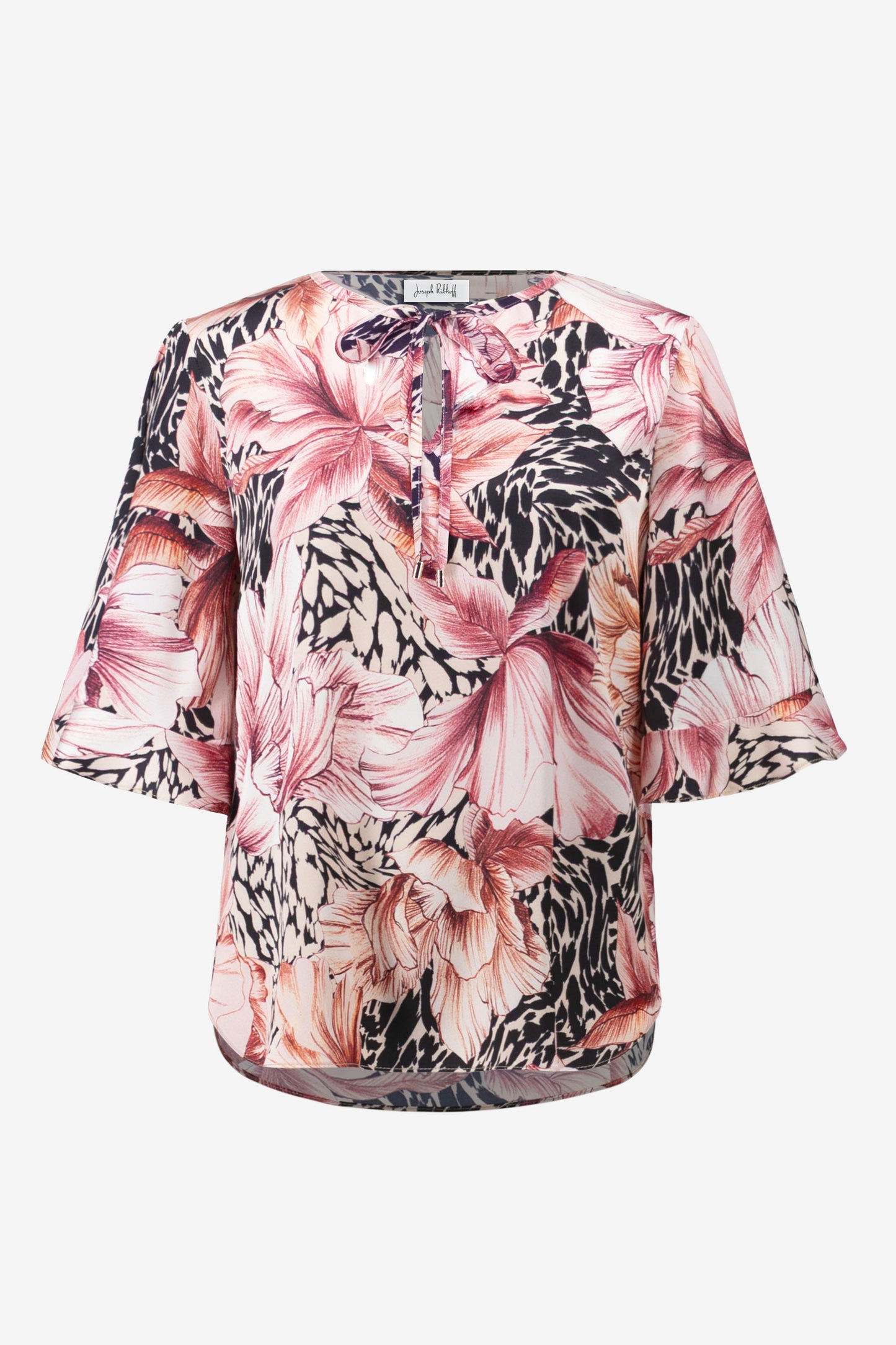 RECYCLED SATIN FLORAL PRINT TOP JOSEPH RIBKOFF