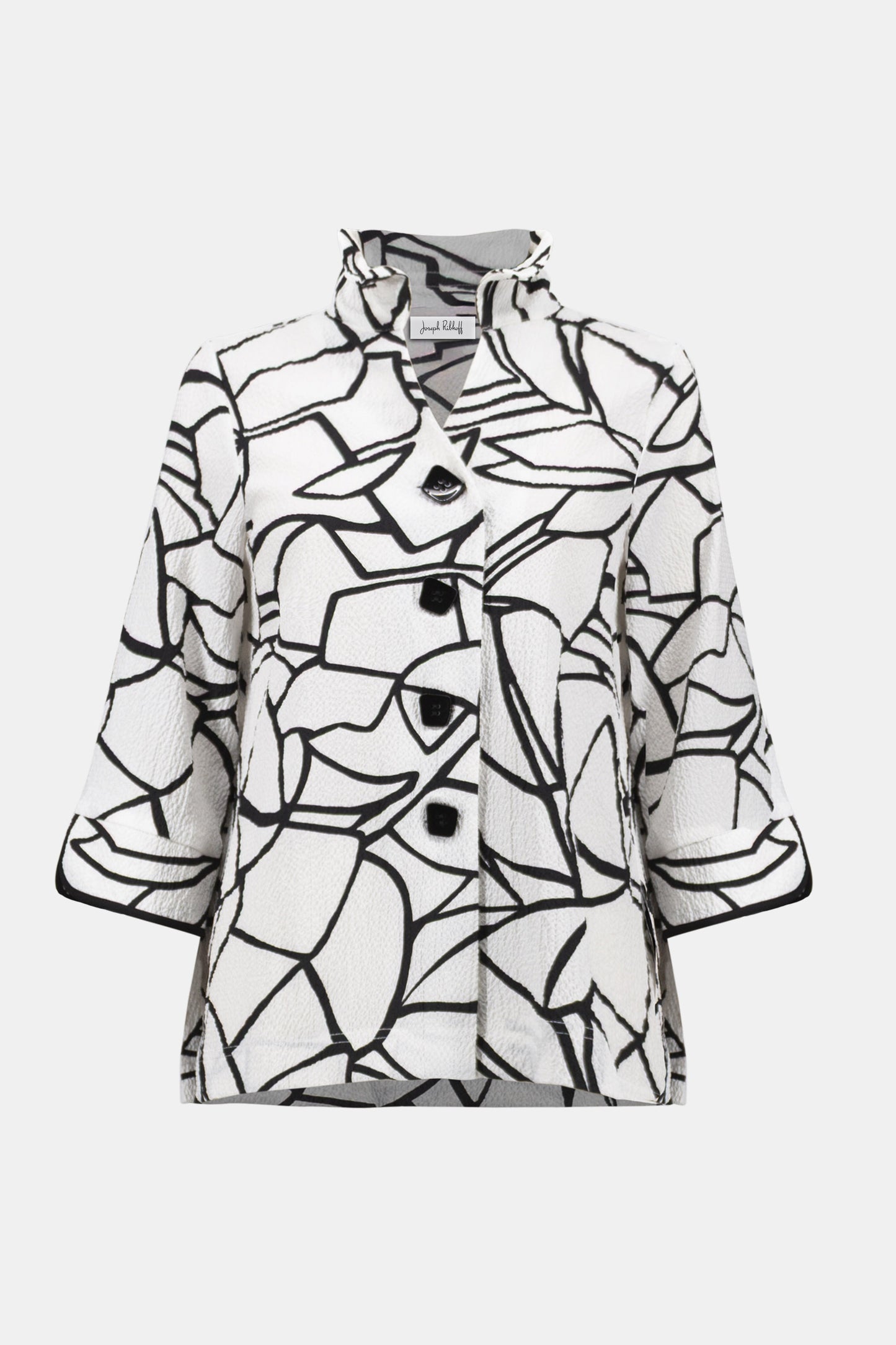 SEERSUCKER ABSTRACT PRINT JACKET JOSEPH RIBKOFF