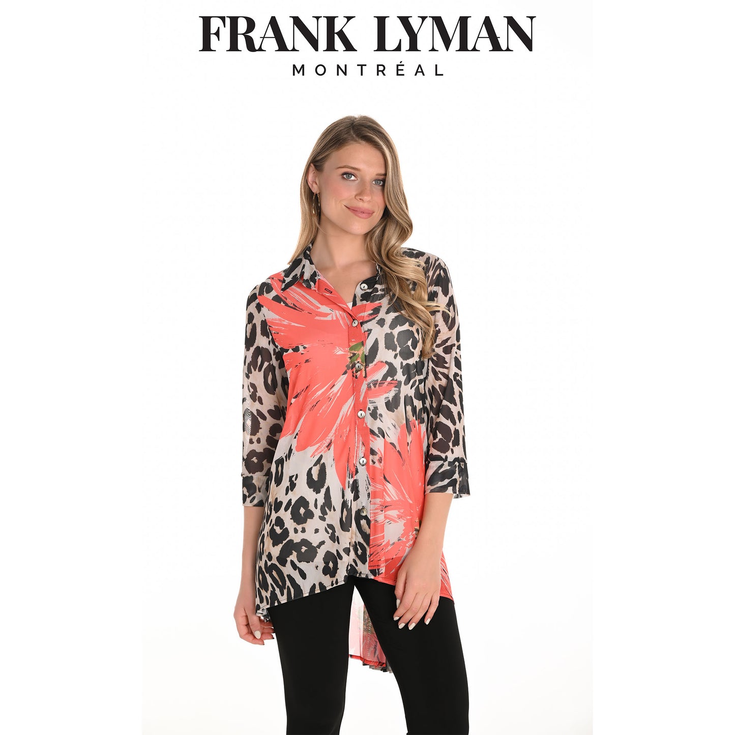 251401 HI-LO BUTTON FRONT SHIRT FRANK LYMAN