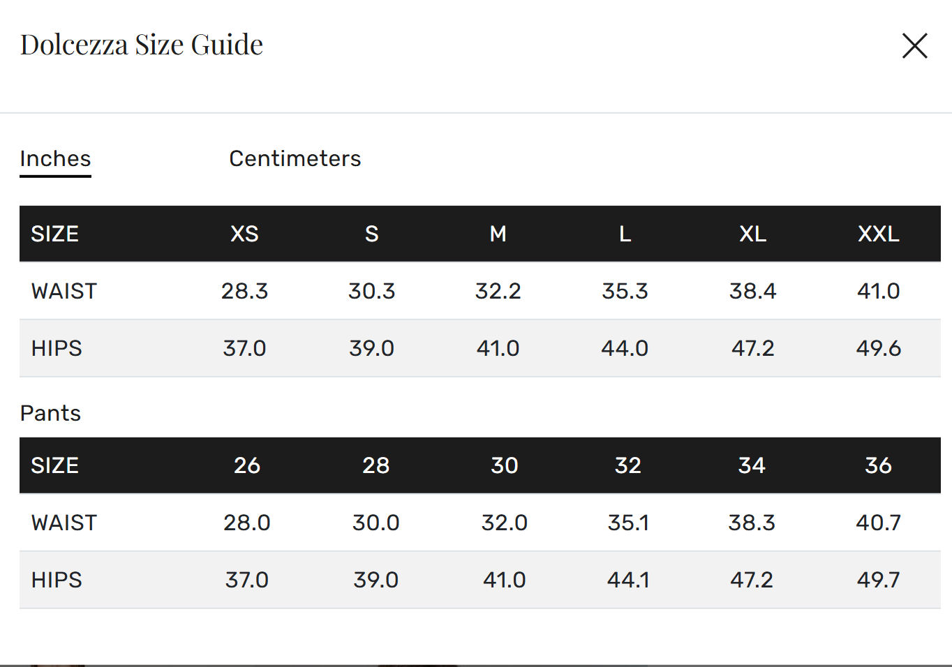 Size Guide