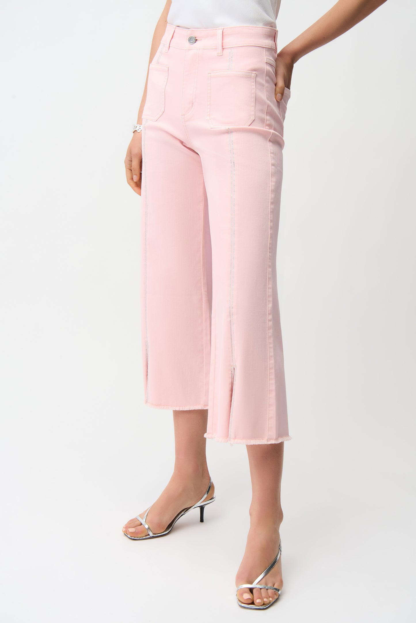 CULOTTE JEANS WITH EMBELLISHED FRONT SEAM JOSEPH RIBKOFF