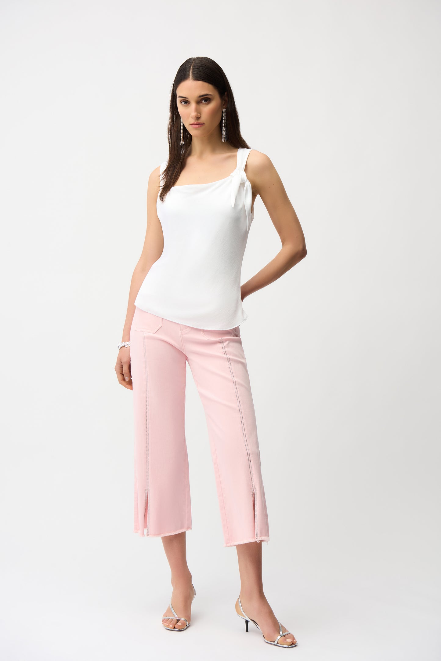 CULOTTE JEANS WITH EMBELLISHED FRONT SEAM JOSEPH RIBKOFF