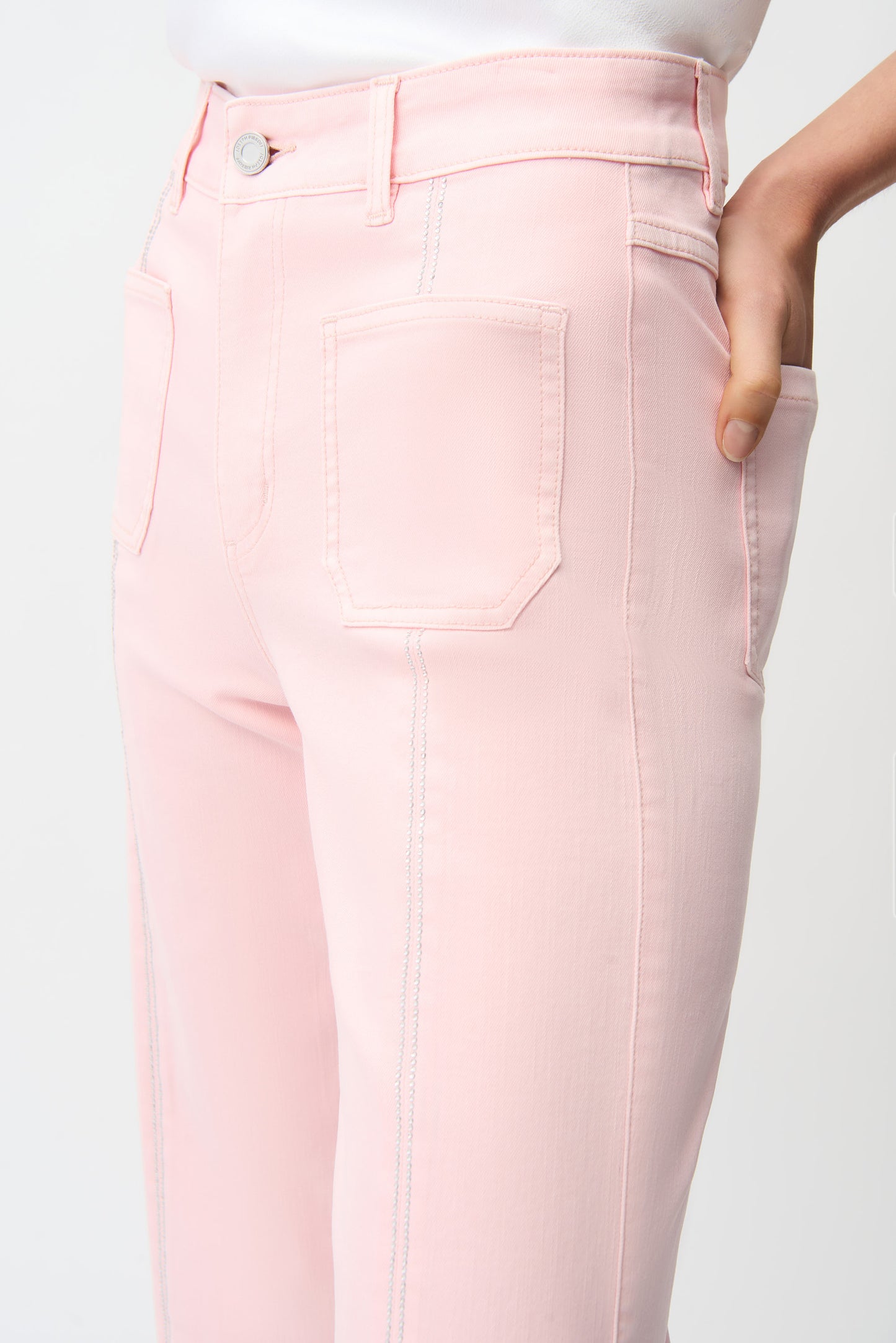 CULOTTE JEANS WITH EMBELLISHED FRONT SEAM JOSEPH RIBKOFF