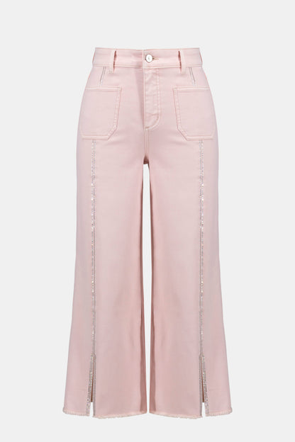 CULOTTE JEANS WITH EMBELLISHED FRONT SEAM JOSEPH RIBKOFF