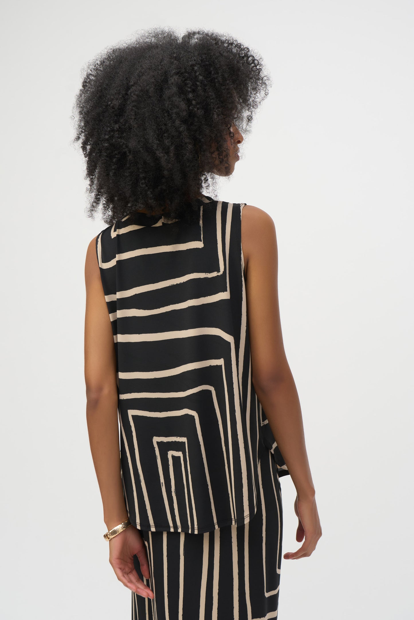 SILKY KNIT GEO PRINT S/L TOP JOSEPH RIBKOFF