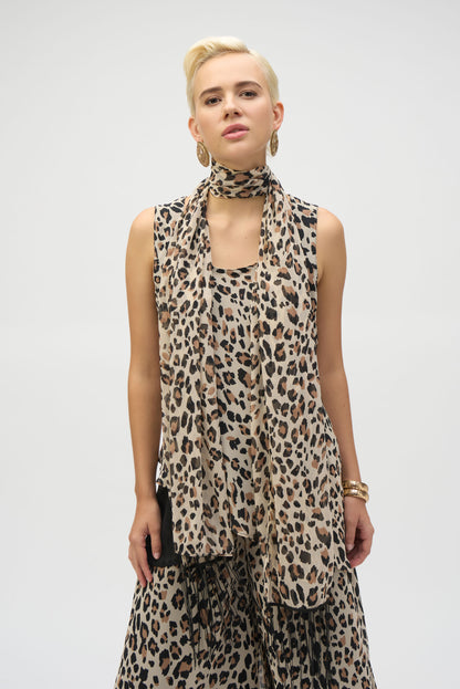 Chiffon Animal Print Reversible A-Line Tunic