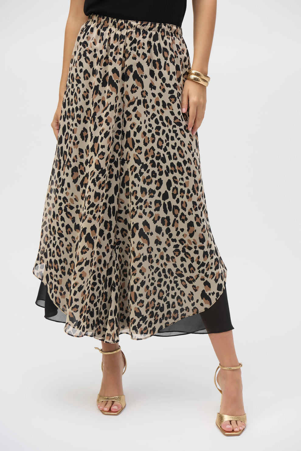 Ornament print culottes denim pants main image 0