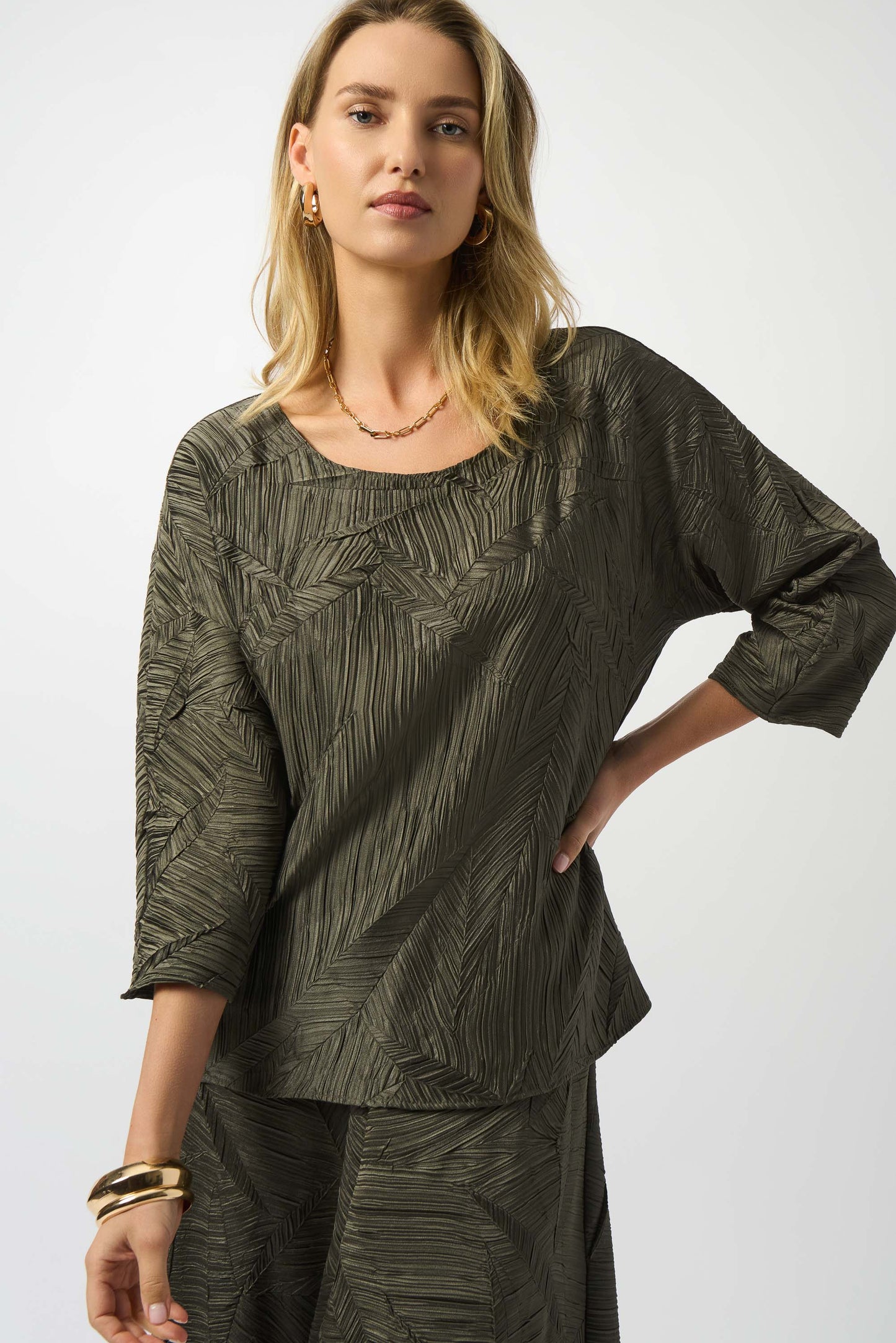 PLEATED SATIN BOXY TOP Joseph Ribkoff
