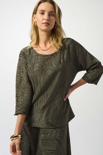 PLEATED SATIN BOXY TOP Joseph Ribkoff