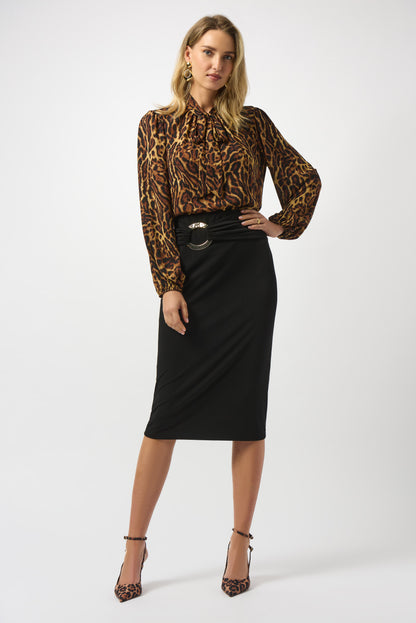 RECYCLED GEORGETTE ANIMAL PRINT TOP Joseph Ribkoff