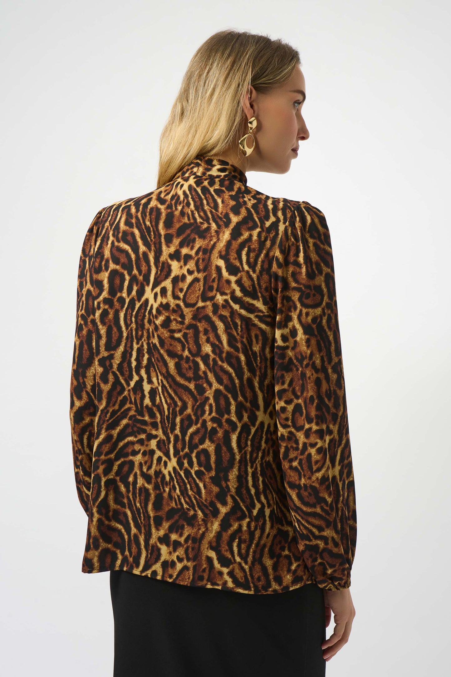 RECYCLED GEORGETTE ANIMAL PRINT TOP Joseph Ribkoff