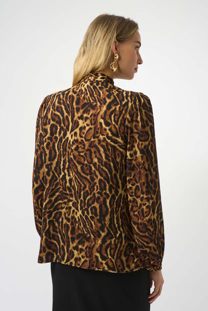 RECYCLED GEORGETTE ANIMAL PRINT TOP Joseph Ribkoff