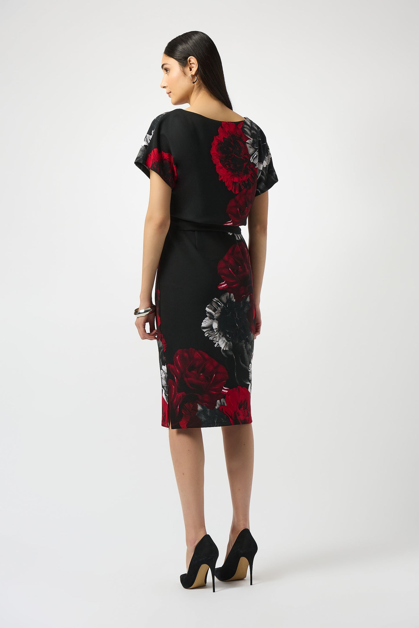 SCUBA CREPE FLORAL DRESS JOSEPH RIBKOFF