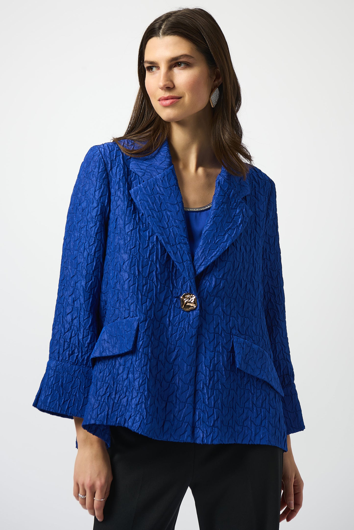 TEXTURED JACQUARD SWING JACKET Joseph Ribkoff