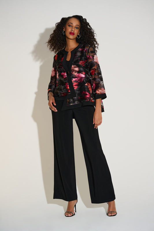 ORGANZA &SILKY KNIT FLORALSWING JACKET