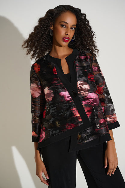 ORGANZA &SILKY KNIT FLORALSWING JACKET