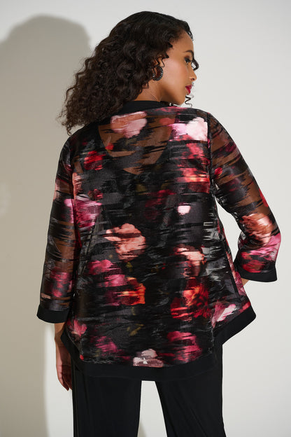 ORGANZA &SILKY KNIT FLORALSWING JACKET