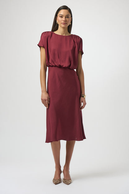 SATIN BLOUSON A LINE DRESS JOSEPH RIBKOFF