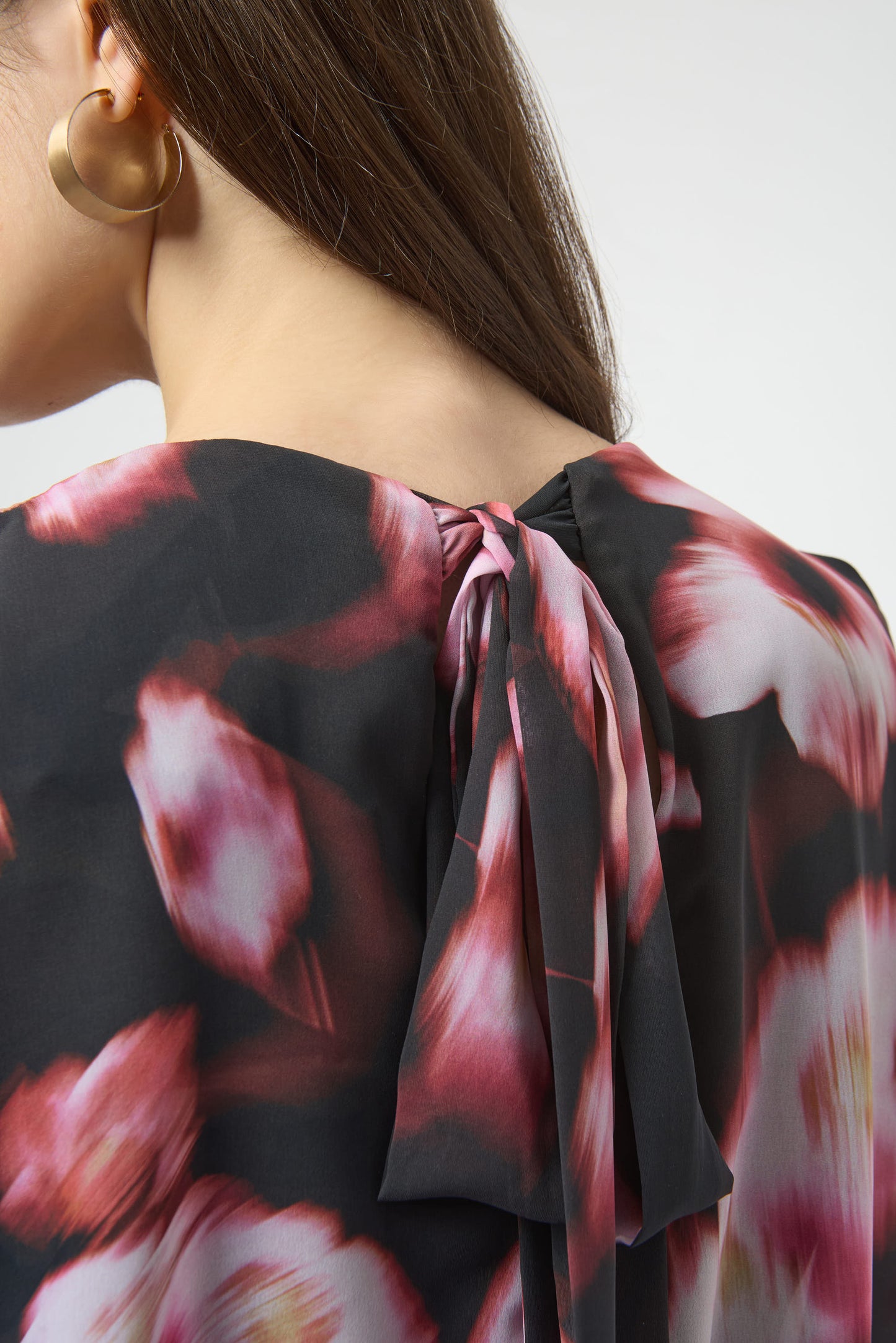 CHIFFON & SILKY KNIT FLORAL PRINT BOXY TOP JOSEPH RIBKOFF