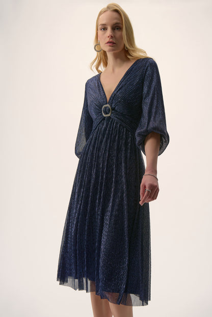 SPARKLE MESH FIT & FLARE DRESS JOSEPH RIBKOFF