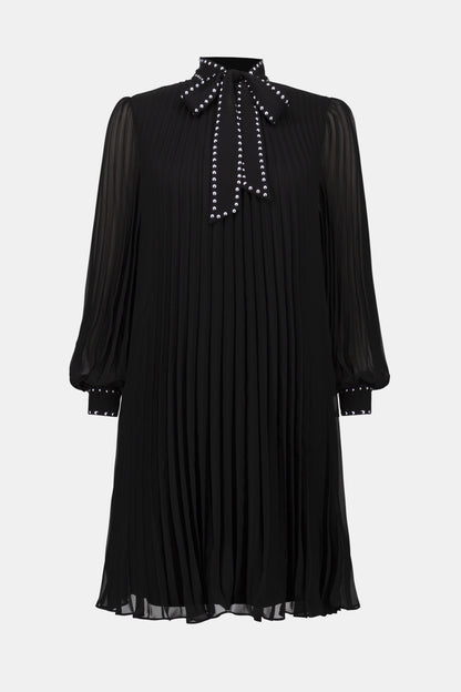 PLEATED CHIFFON A LINE DRESS JOSEPH RIBKOFF