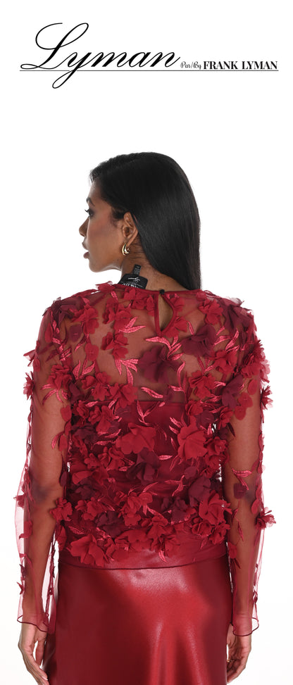 FLORAL EMBROIDERED TOP FRANK LYMAN