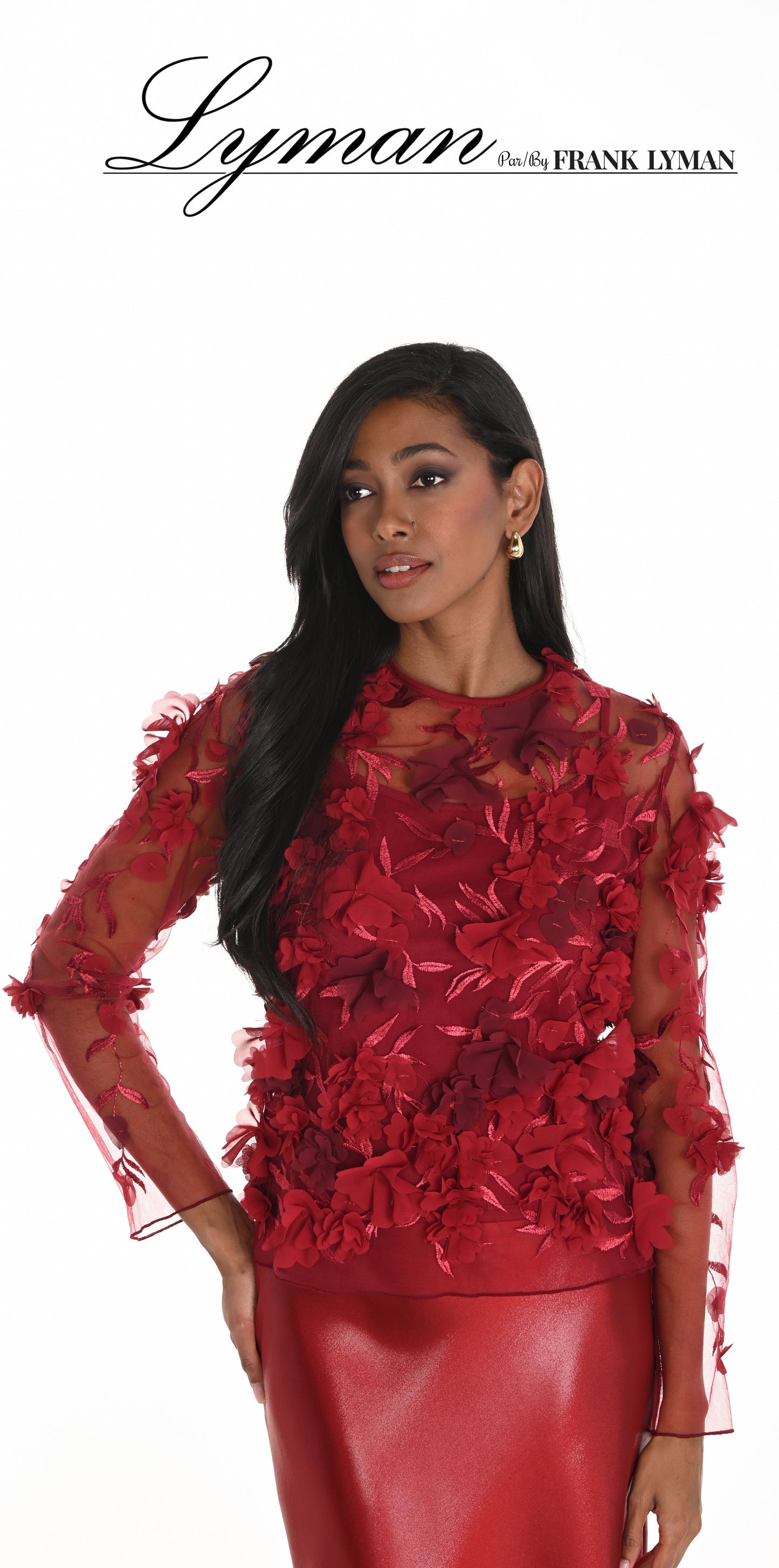 FLORAL EMBROIDERED TOP FRANK LYMAN