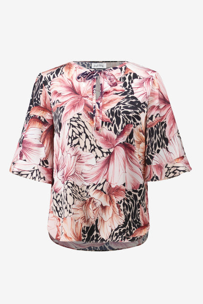 RECYCLED SATIN FLORAL PRINT TOP JOSEPH RIBKOFF
