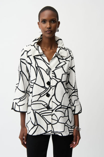 SEERSUCKER ABSTRACT PRINT JACKET JOSEPH RIBKOFF