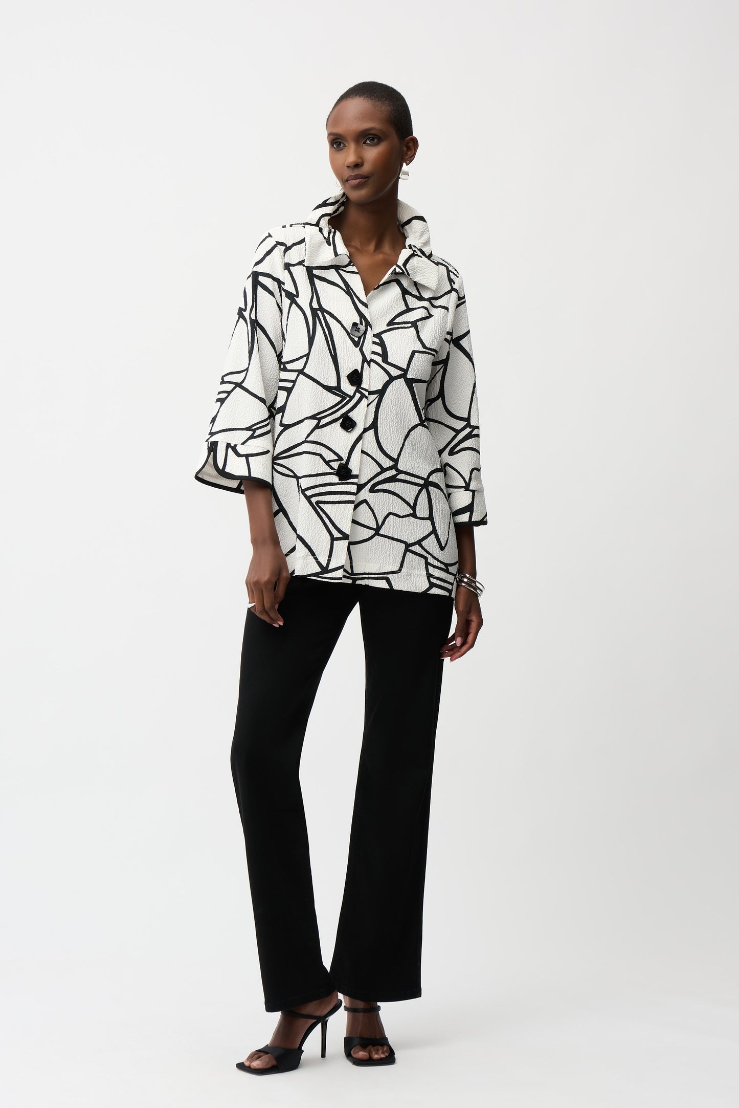 SEERSUCKER ABSTRACT PRINT JACKET JOSEPH RIBKOFF