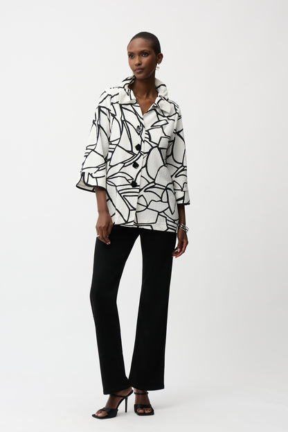 SEERSUCKER ABSTRACT PRINT JACKET JOSEPH RIBKOFF