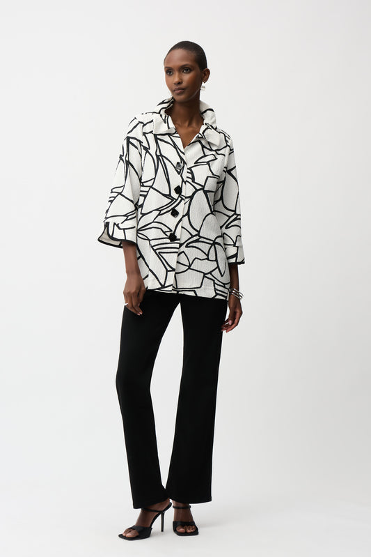 SEERSUCKER ABSTRACT PRINT JACKET JOSEPH RIBKOFF