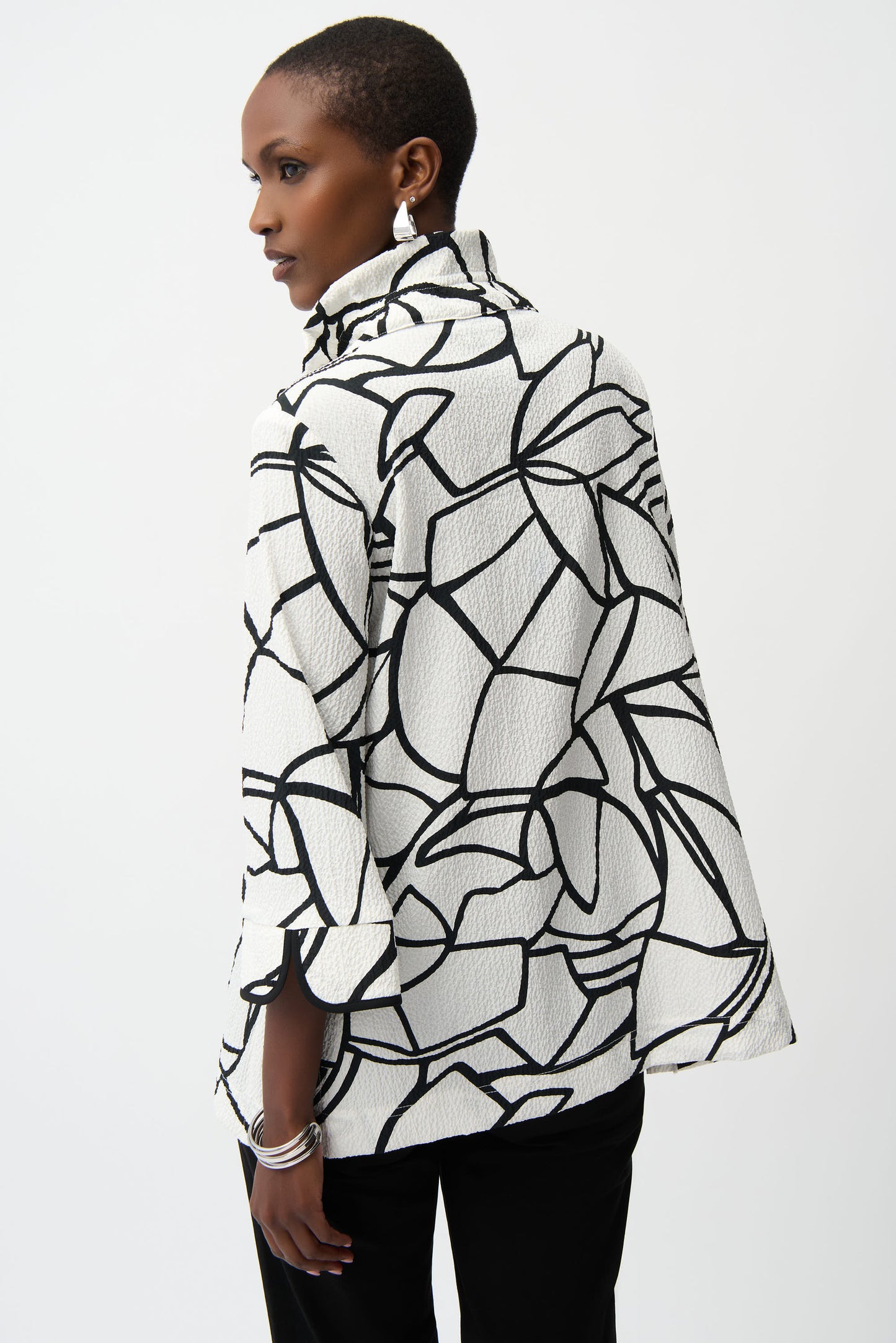 SEERSUCKER ABSTRACT PRINT JACKET JOSEPH RIBKOFF
