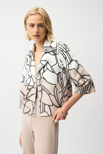 FAUX SUEDE PRINT SWING JACKET JOSEPH RIBKOFF