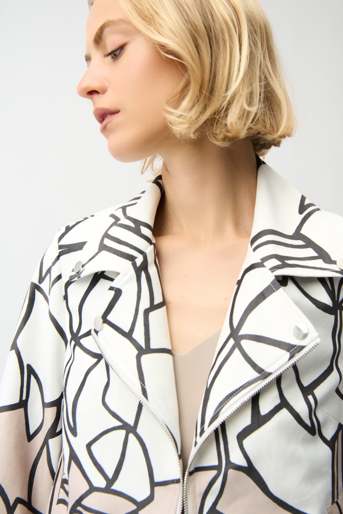 FAUX SUEDE PRINT SWING JACKET JOSEPH RIBKOFF