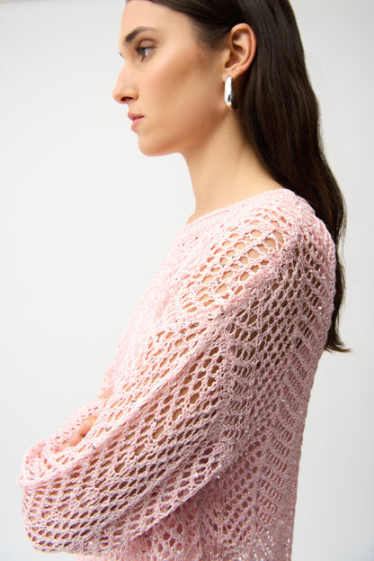 SEQUINS YARN LONG SLEEVE KNIT JOSEPH RIBKOFF