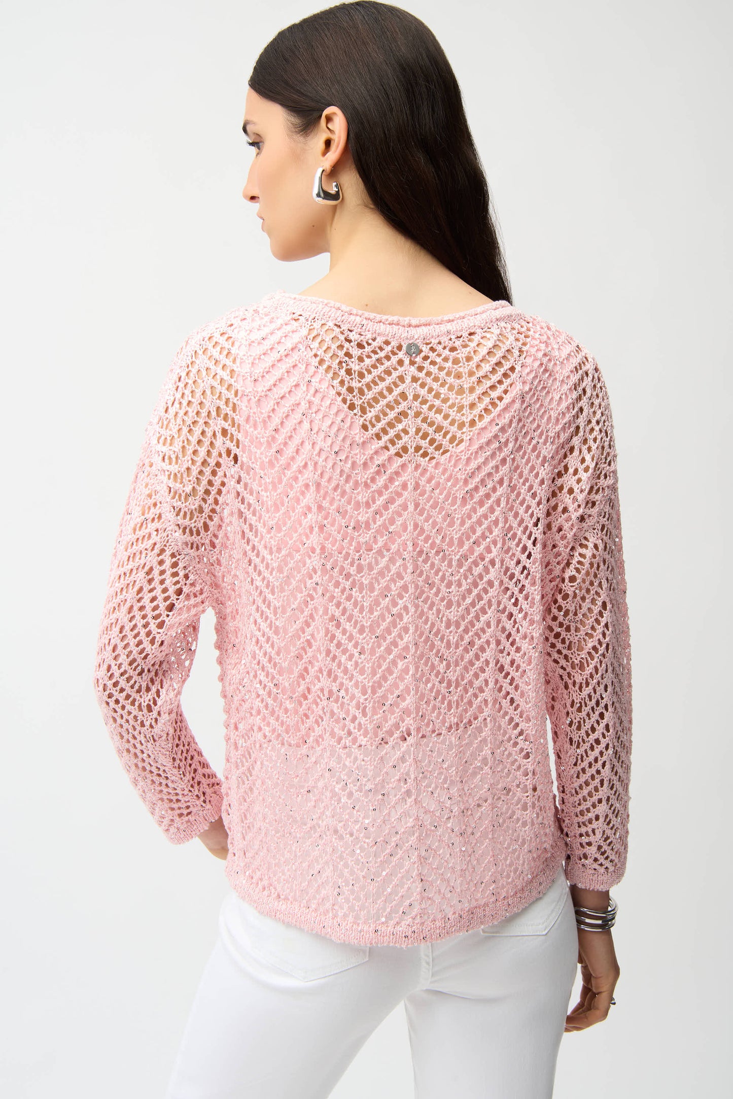 SEQUINS YARN LONG SLEEVE KNIT JOSEPH RIBKOFF