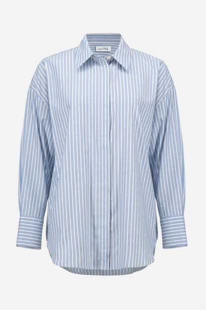 TENCEL STRIPE BOXY BLOUSE JOSEPH RIBKOFF