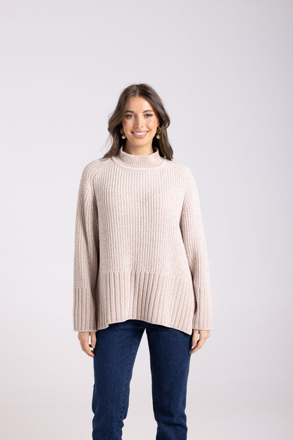 RIB MOCK NECK KNIT TWO T'S3007