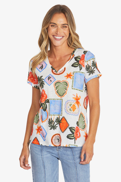 595208 TAHITI PRINT TEE PINGPONG