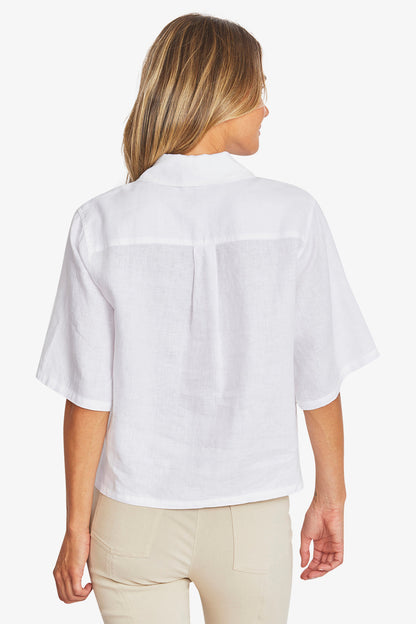 595353 CROP LINEN SHIRT